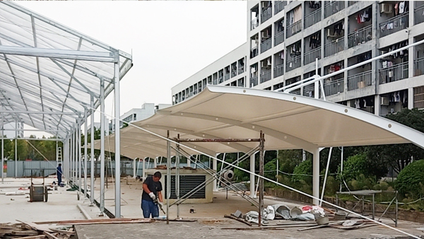 合肥城市管理学院膜结构雨棚
